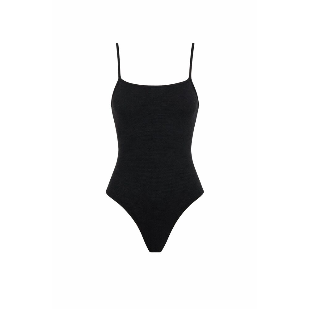 Lovewave Women's The Viper High Cut Cheeky One Piece Classic Black Swimsuit / M